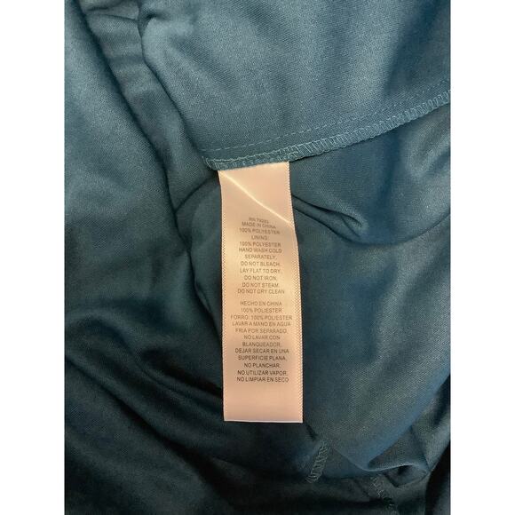 Alex Evenings Womens 10 Peacock Off The Shoulder Dress Embellished Ruched OS6-13 - Picture 8 of 10